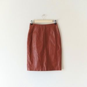 Pelle Studio Wilson's Brown Leather Pencil Skirt
